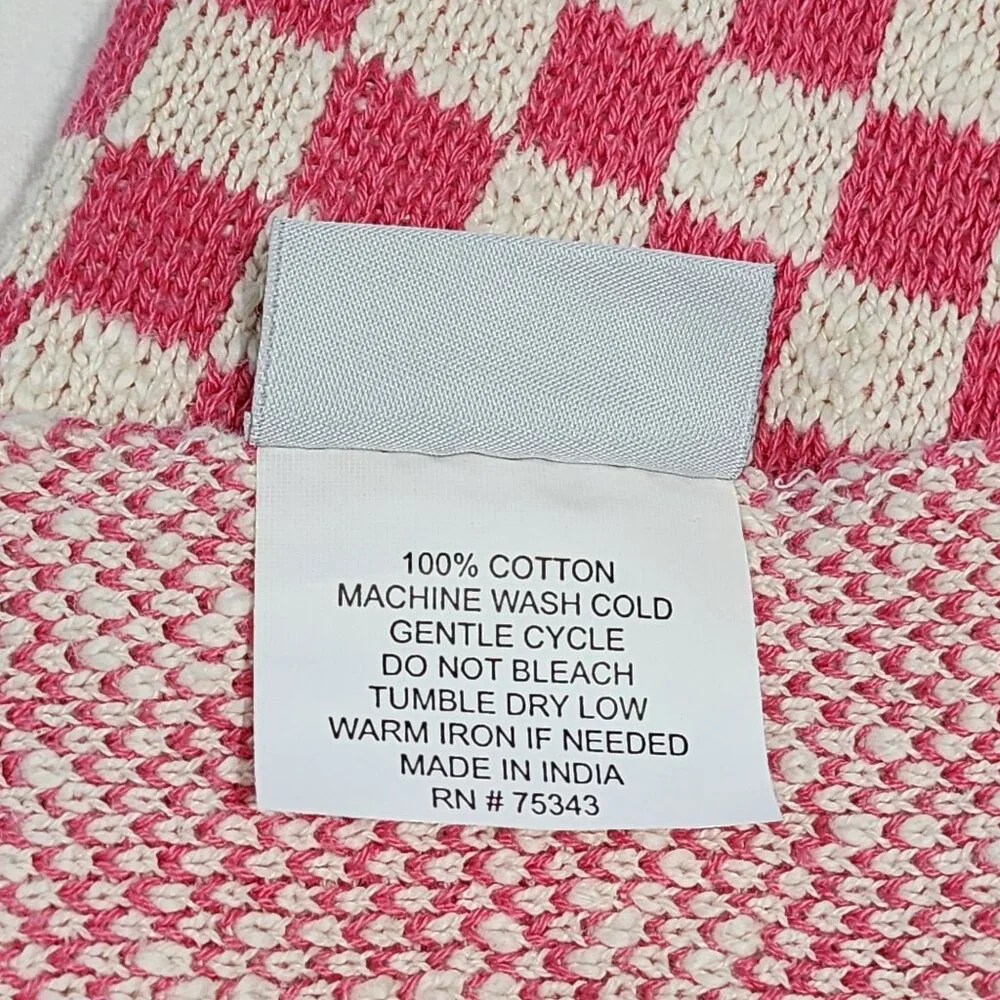 Nicole Miller Cotton‎ Throw Blanket Decorative Oversize Floral And Check 50x70in